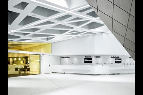 The foyer at the Porsche Museum